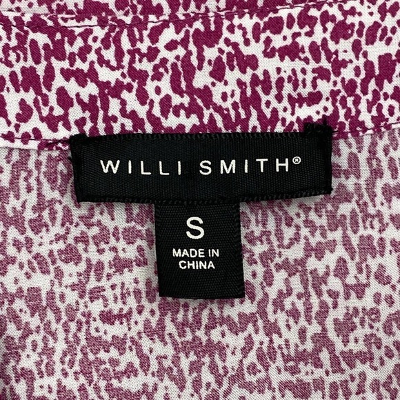 WILLI Smith Purple & Pink Printed Sleeveless Split Neck Button Down Blouse - Picture 9 of 11